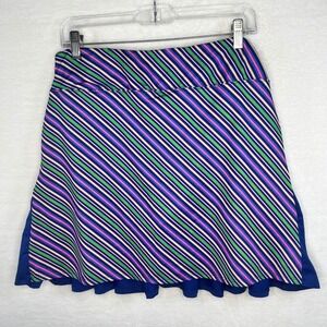 Birdies‎ Golf Skirt XL Women's Striped Athletic Blue Pink Green Pockets